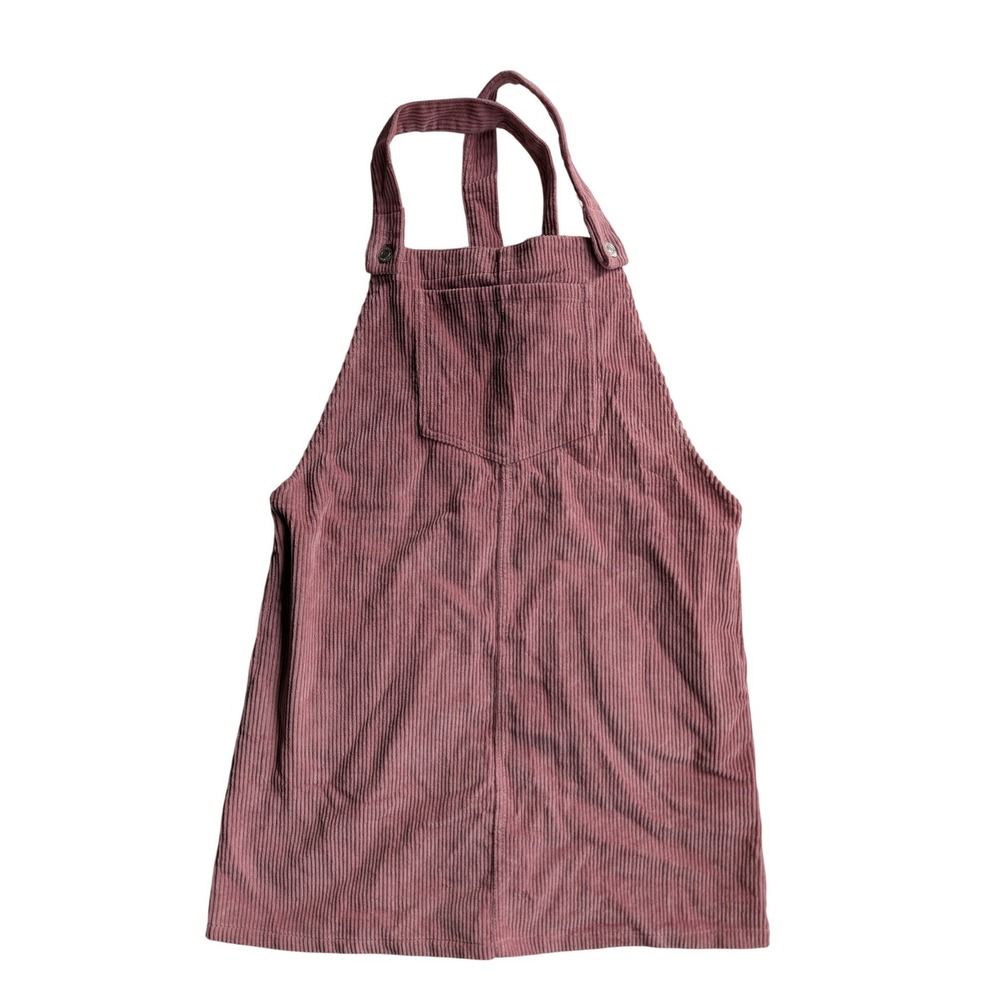 Pink Corduroy Pinafore Overall Dress Dusty Rose Mini Dress medium 90s Arr